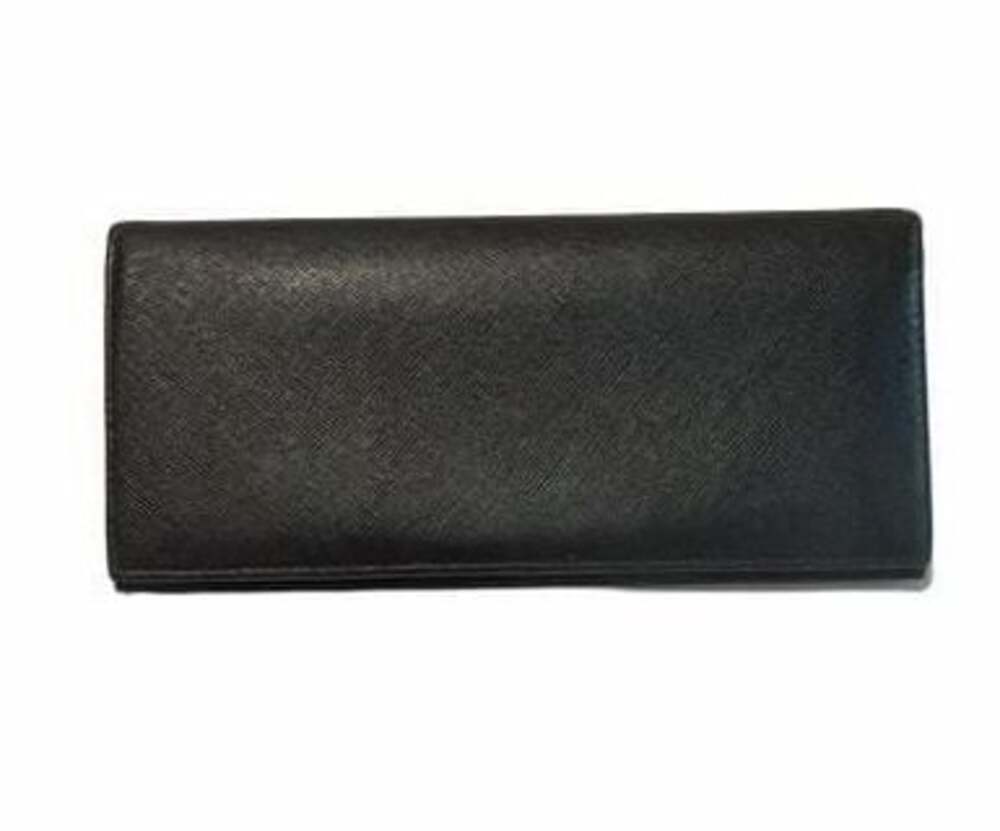 Prada Black Saffiano Leather Long Bifold Wallet with Box and Cards - Picture 7 of 8